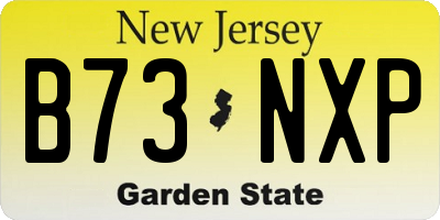 NJ license plate B73NXP