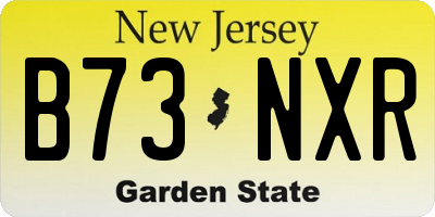 NJ license plate B73NXR