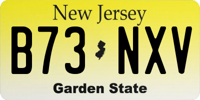 NJ license plate B73NXV