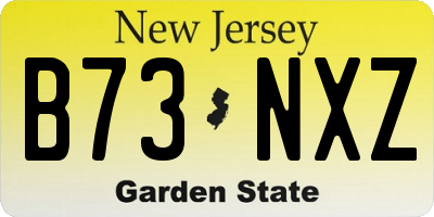 NJ license plate B73NXZ