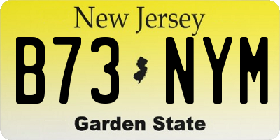 NJ license plate B73NYM