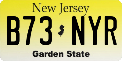 NJ license plate B73NYR
