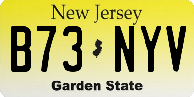 NJ license plate B73NYV
