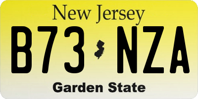 NJ license plate B73NZA