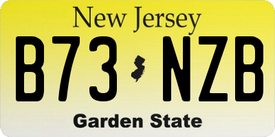NJ license plate B73NZB