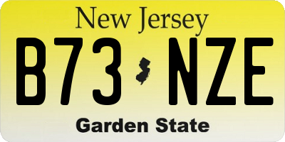 NJ license plate B73NZE