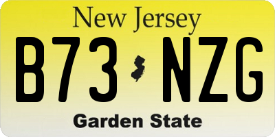 NJ license plate B73NZG