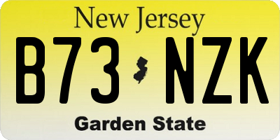 NJ license plate B73NZK