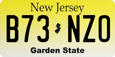 NJ license plate B73NZO