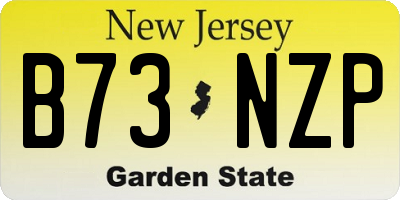 NJ license plate B73NZP