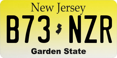 NJ license plate B73NZR
