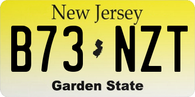 NJ license plate B73NZT