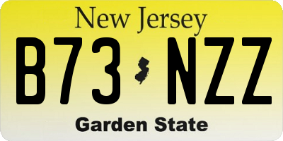 NJ license plate B73NZZ