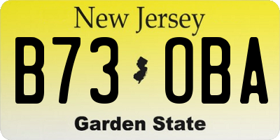 NJ license plate B73OBA