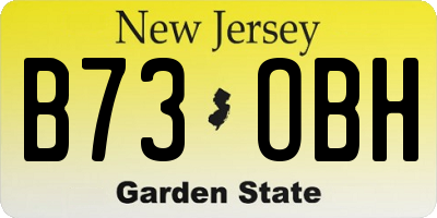 NJ license plate B73OBH