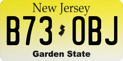 NJ license plate B73OBJ