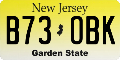 NJ license plate B73OBK