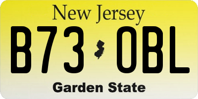 NJ license plate B73OBL
