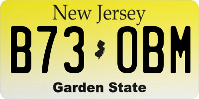 NJ license plate B73OBM