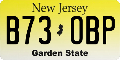 NJ license plate B73OBP