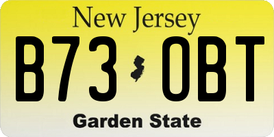 NJ license plate B73OBT