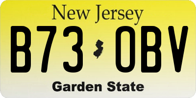 NJ license plate B73OBV