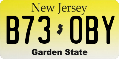 NJ license plate B73OBY