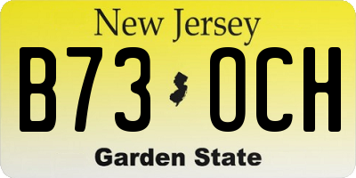 NJ license plate B73OCH
