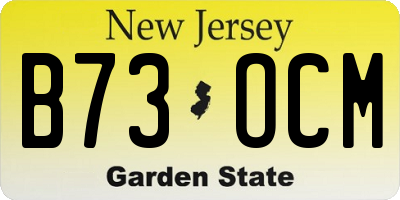 NJ license plate B73OCM