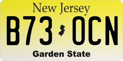 NJ license plate B73OCN