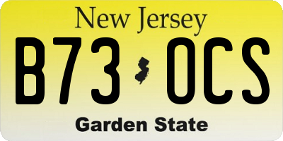 NJ license plate B73OCS