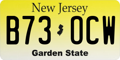 NJ license plate B73OCW