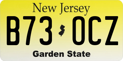 NJ license plate B73OCZ