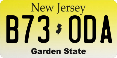 NJ license plate B73ODA