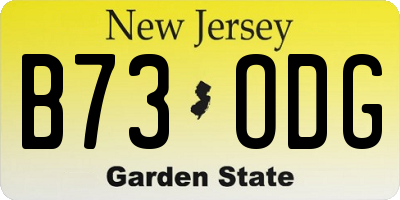 NJ license plate B73ODG