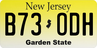 NJ license plate B73ODH