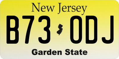 NJ license plate B73ODJ