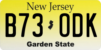 NJ license plate B73ODK