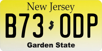 NJ license plate B73ODP