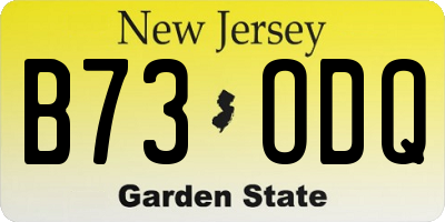 NJ license plate B73ODQ