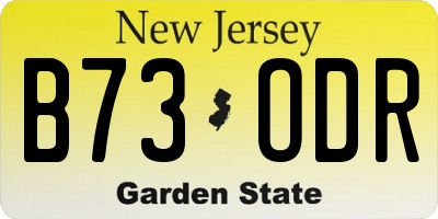 NJ license plate B73ODR