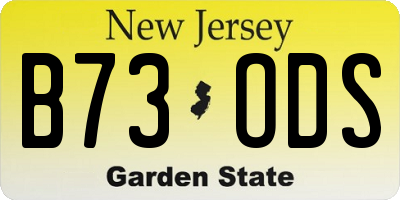 NJ license plate B73ODS