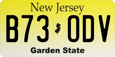 NJ license plate B73ODV