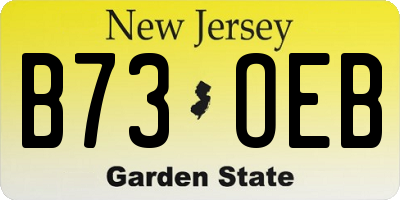 NJ license plate B73OEB