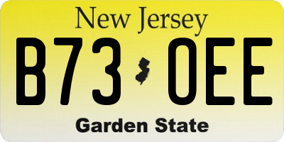 NJ license plate B73OEE
