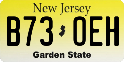 NJ license plate B73OEH