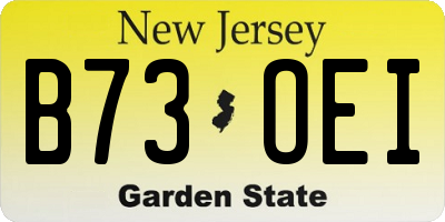 NJ license plate B73OEI