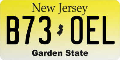 NJ license plate B73OEL