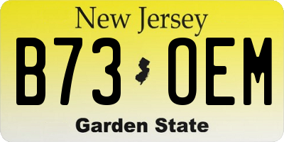 NJ license plate B73OEM
