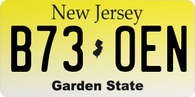NJ license plate B73OEN